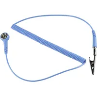 TRU Components SpKL-4-305-SK ESD-Erdungskabel 3.05m Druckknopf 4 mm, Krokodilklemme