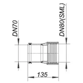 Dallmer HT/SML-Rohrverbinder, DN 70xDN 80 SML