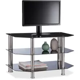 Relaxdays TV-Rack 800 mm Schwarzglas