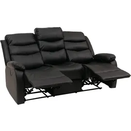 Mendler 3er Kinosessel HWC-O62 Kunstleder 181 x 107 x 0 cm Schwarz mit Liegefunktion