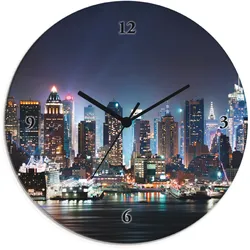 Artland Wanduhr »New York City Times Square«, wahlweise mit Quarz- oder Funkuhrwerk, lautlos ohne Tickgeräusche Artland blau