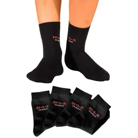 H.I.S. Basicsocken H.I.S, Mädchen, Gr. 23-26, schwarz, Baumwolle, Elasthan (LYCRA), Polyamid, unifarben, elastisch, Socken, mit kontrasfarbenem Logo