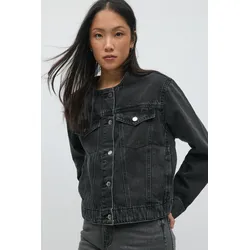 Gina Tricot - Collarless denim jacket - Denim jackets - Schwarz - XL - Dame - Schwarz - XL