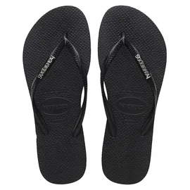 havaianas Slim Logo Metallic Schwarz 39