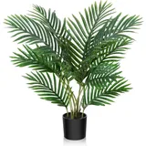 luxuskollektion Kunstpflanze Groß Areca Kunstpalme 60cm im Topf Grün Fake Plant