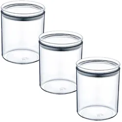 Packen Sie 3 luftdichte Lebensmittelbehälter, mittelgroß, rund, Ø10,5 x 13 cm, 7house