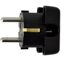 N & L 17839 Schutzkontakt-Flachstecker Kunststoff 230 V Schwarz