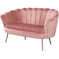 Muschelsofa Samt Rose Couch Sofa Lounge Couchgarnitur Polstersofa