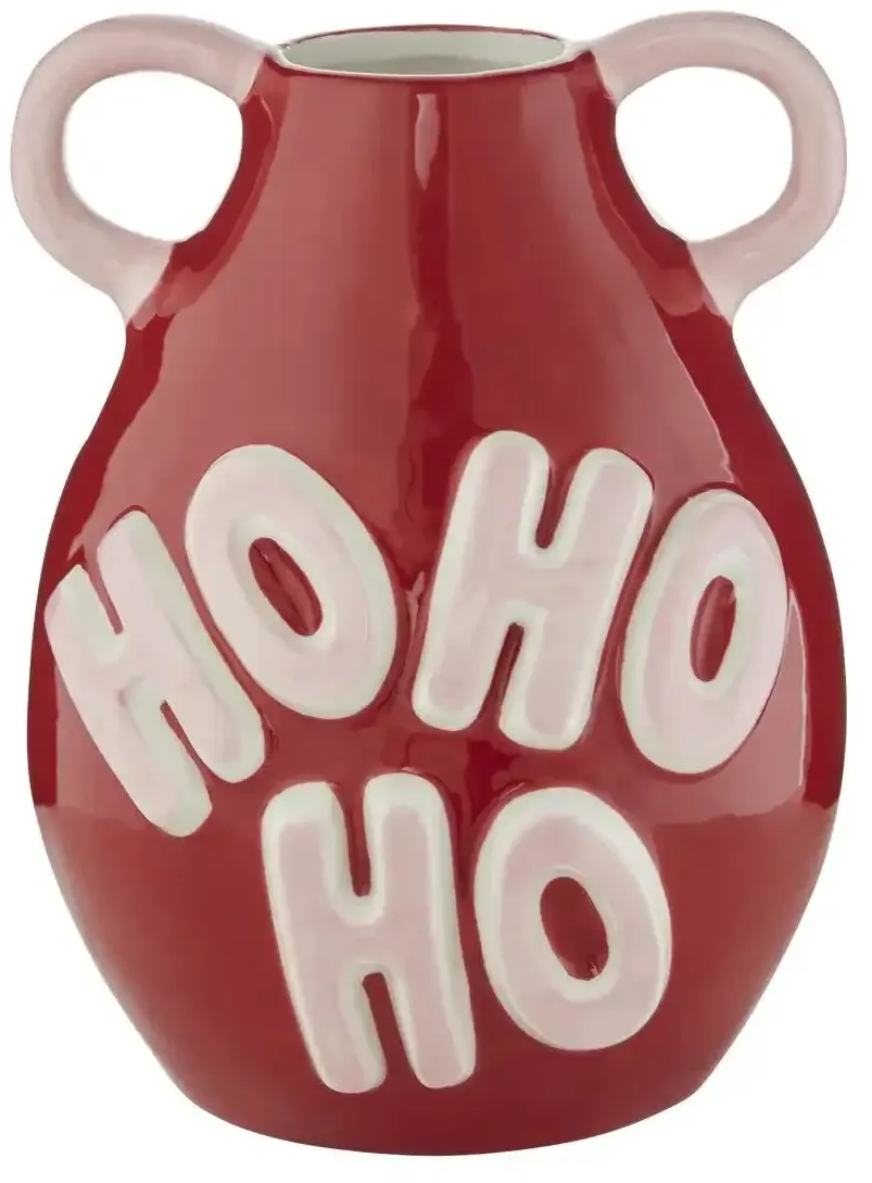 HOME STORY Vase Hohoho   , rot , Dolomite , Maße (cm): B: 15,6 H: 20,3 T: 16.4