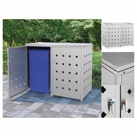 vidaXL Mülltonnenbox für 2 Tonnen 138 x 77,5 x 115,5 cm silber