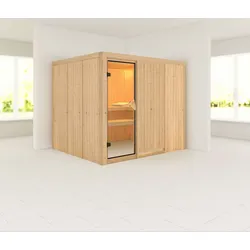 Karibu Sauna Gobin-ohne Ofen-Ohne Dachkranz inkl. gratis Saunaofen im Wert von 599,99 €