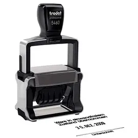 Trodat Datumstempel mit Text individualisierbar 5460 selbstfärbend schwarz mit Logo, 1 St. - Nachträglich per Gutschein personalisieren