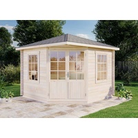 Alpholz 5-Eck Gartenhaus Monica 3,25 x 3,25 x 2,7 m natur