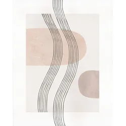 Bild KOMAR "Line Art Waves", beige (farbe bild(er): pastell), B:40cm H:50cm, Papier, Holz, Bilder, Wandbild zur Dekoration - ohne Rahmen