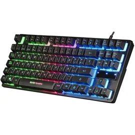Mars Gaming MCPTKLES, Spanische Sprache, RGB Combo Tastatur & Maus 3200DPI, TKL Design