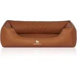 Knuffelwuff Orthopädisches Hundebett Chesapeake aus Laser gestepptem marmoriertem Kunstleder terracotta XL