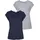 FLASHLIGHTS T-Shirt FLASHLIGHTS, Damen, Gr. 40/42, grau (grau, meliert, marine), Single Jersey, Obermaterial: 50% Baumwolle, 50% Modal.