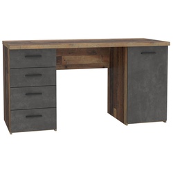 Schreibtisch NETBOB, Optik: Old Wood Vintage / Beton von Forte