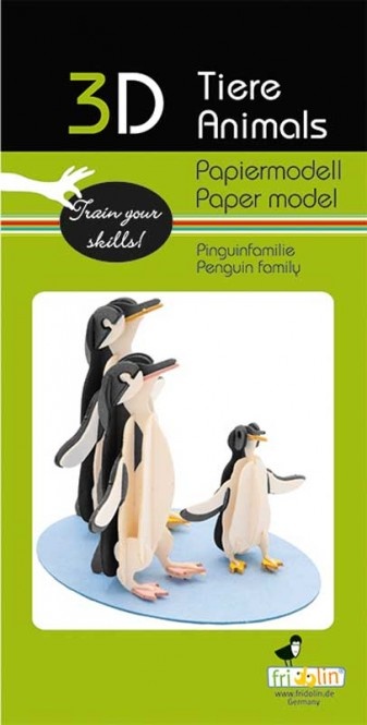 Fridolin 3D Papiermodell - Pinguinfamilie