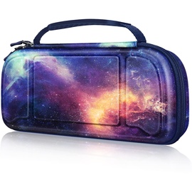 Fintie Tasche für Nintendo Switch / Switch OLED-Modell Hori Split Pad Pro mit Handheld Controller, [Stoßfeste] Hartschalen Tragetasche mit 30 Spielkartenhaltern & Innere Netztasche, Die Galaxie