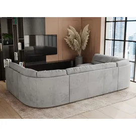 MKS Meble Ecksofa U-Form mit Schlaffunktion Grau