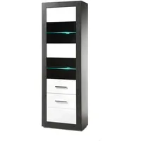 Furn.design Vitrine, weiß Hochglanz grau Glas, Nachbildung, Uni, 4