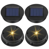 Apritsce Solarleuchten Ersatzteile, 4 Stück Solar Ersatzdeckel 8cm, Solarleuchten Ersatz Top Mit LED, Wasserdicht Solar Laterne Ersatzteile Für Solarlaterne, Solar Gartenleuchten Und DIY