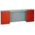 KÜPPER Hängeschrank Stahl 160 x 60 x 19 cm Rot/Silber