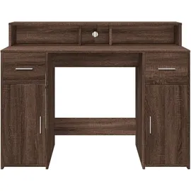 vidaXL Gaming-Tisch Braun Eichen-Optik