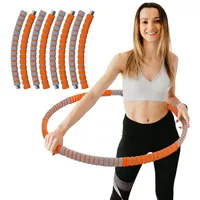 RAMROXX Hula-Hoop-Reifen Fitness Reifen Edelstahl 8 Teile gepolstert befüllbar Grau Orange grau