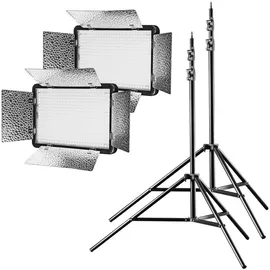 walimex pro LED 500 Daylight Set2 Flächenleuchte Studioleuchte, Videoleuchte), Dauerlicht, Schwarz
