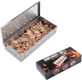 ACTIUSIS Räucherbox, Edelstahl BBQ Grill Räucherbox für Smoker, Räucherbox für Gasgrill,Holzkohle- und Gasgrills