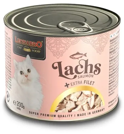 LEONARDO Lachs mit extra Filet Nassfutter für Katzen 200 g