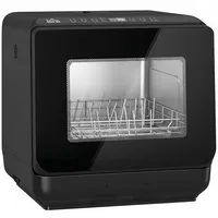 HOMCOM Mini Geschirrspüler Freistehend Tischgeschirrspüler mit 4 Maßgedecke 5 Programmen Trocken Funktion 6L Wassertank Touch Control LED Anzeige Spülmaschine mit/ohne Wasseranschluss für Camping   Aosom