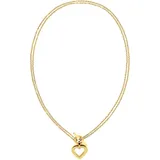 Tommy Hilfiger Kette mit Anhänger TOGGLE HEART blau/gold/rot/weiß Edelstahl
