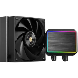 Mars Gaming ML-PROII120 Flüssigkeitskühlung AIO 300W TDP, Pumpe 4. Gen Opti-Chamber Kupferbasis und Mikrokanäle, 1x 120mm FDB Lüfter, gebürsteter Aluminiumblock mit linearem FRGB, Schwarz