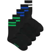 JACK & JONES JACK&JONES Herren Tennissocken, 5er Pack - JACDEHLI TENNIS SOCKS 5 PACK, One Size Schwarz 40-46
