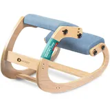 NYPOT Ergonomischer Kniestuhl – Schaukelbürostuhl Verstellbarer Hocker – Kniestuhl Haltungsstuhl – Schreibtischstuhl aus Holz, ergonomischer Stuhl für Heimbüro, Bürostuhl für Rückenschmerzen (Blau)