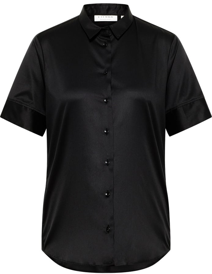 Cover Shirt Bluse in schwarz unifarben