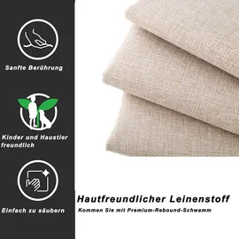 Flieks Polsterbett mit Unterbett, Doppelbett Jugendbett mit Lattenrost und Schubladen, Kinderbett Holzbett Gästebett Tagesbett 140x200/90x190cm, L... - Beige