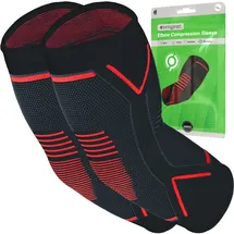 aZengear Ellenbogenbandage 2 Pack Kompression Schwarz/Rot XL