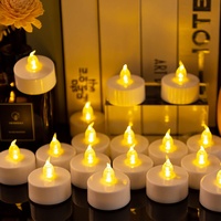 Batteriebetriebene Kerze, 24pcs LED Teelichter Kerzen Realistische und helle flackernde LED Teelichter mit warmen gelben gefälschten Teelicht für Hochzeit, Geburtstag, Partys und Festival-Feier