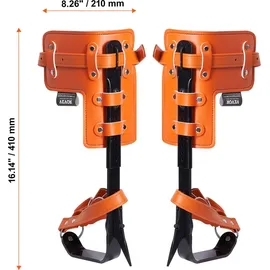 Vevor Baumkletterspikes-Set, 1 Paar Klettersporne aus legiertem Stahl mit Sicherheitsseil und Sicherheitsgurt, 350 lbs Tragkraft, Baumkletterausrüstung, Baumpflegeausrüstung für Kletterer, Obstpflücken, Orange