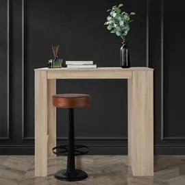 ML-Design Bartisch mit 3-stufigem Regal, Sonoma-Eiche, 117x106x57cm viel Stauraum,