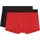 HOM Boxershorts 2er Pack Rot / Schwarz / Mehrfarbig S