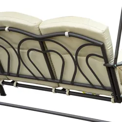 Outsunny - Hollywoodschaukel - 120 x 208 x 172 cm - Metall und Polyester - beige und braun