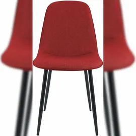 CLP Esszimmerstuhl 2er Set gepolstert Maryam, Küchenstuhl mit Rückenlehne und schwarzem Metallgestell, bis 150 kg belastbar