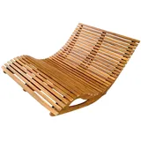 Ergonomische Doppelschwungliege XXL aus Akazienholz, ca. 156 x 120 x 72 cm