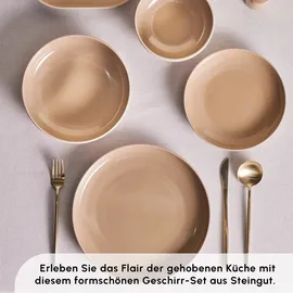 KARACA Terra Geschirrset 36-tlg. 8 Personen Creme