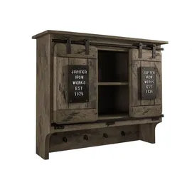 Massivmoebel24 Wandgarderobe Mango 90 x 30 x 75 cm Grau